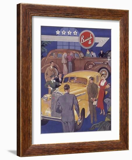 Poster Advertising Buick Cars, 1936-null-Framed Giclee Print