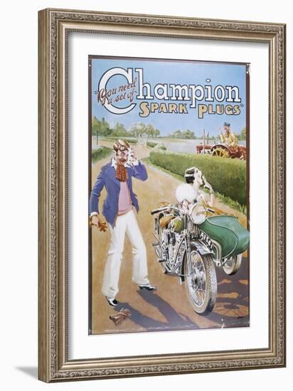 Poster Advertising Champion Spark Plugs-null-Framed Giclee Print