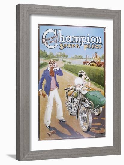 Poster Advertising Champion Spark Plugs-null-Framed Giclee Print