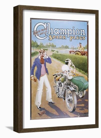 Poster Advertising Champion Spark Plugs-null-Framed Giclee Print
