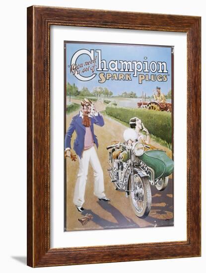 Poster Advertising Champion Spark Plugs-null-Framed Giclee Print