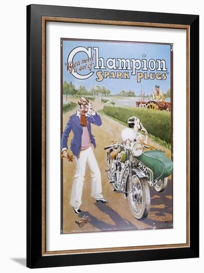 Poster Advertising Champion Spark Plugs-null-Framed Giclee Print