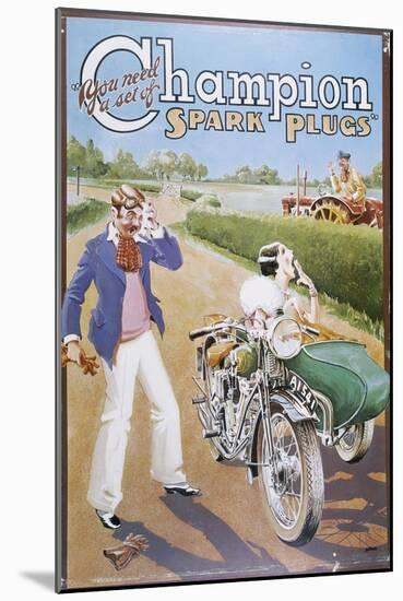 Poster Advertising Champion Spark Plugs-null-Mounted Giclee Print