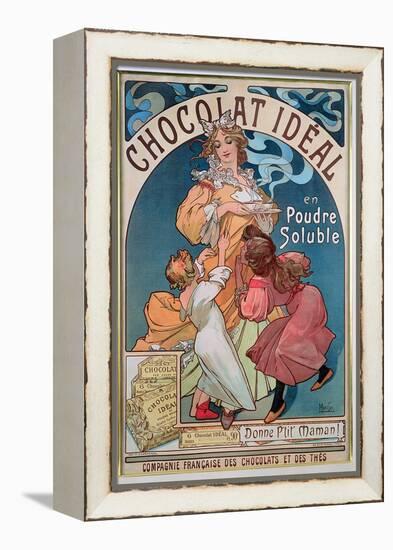 Poster Advertising 'Chocolat Ideal', 1897-Alphonse Mucha-Framed Premier Image Canvas