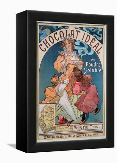 Poster Advertising 'Chocolat Ideal', 1897-Alphonse Mucha-Framed Premier Image Canvas