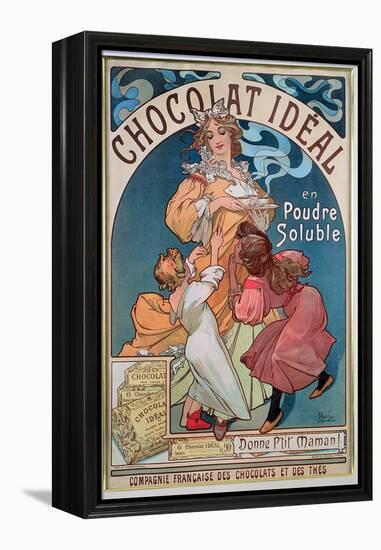 Poster Advertising 'Chocolat Ideal', 1897-Alphonse Mucha-Framed Premier Image Canvas