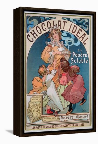 Poster Advertising 'Chocolat Ideal', 1897-Alphonse Mucha-Framed Premier Image Canvas