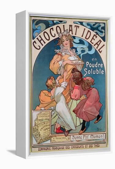 Poster Advertising 'Chocolat Ideal', 1897-Alphonse Mucha-Framed Premier Image Canvas