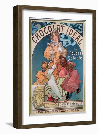 Poster Advertising 'Chocolat Ideal', 1897-Alphonse Mucha-Framed Giclee Print