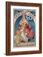 Poster Advertising 'Chocolat Ideal', 1897-Alphonse Mucha-Framed Giclee Print