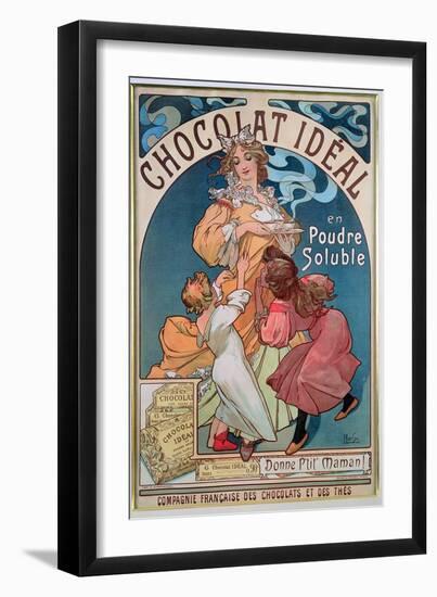 Poster Advertising 'Chocolat Ideal', 1897-Alphonse Mucha-Framed Giclee Print