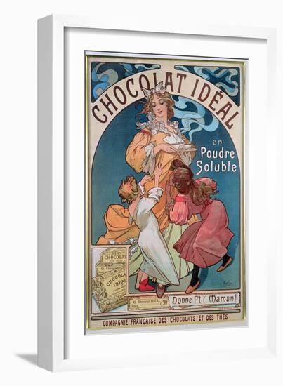 Poster Advertising 'Chocolat Ideal', 1897-Alphonse Mucha-Framed Giclee Print