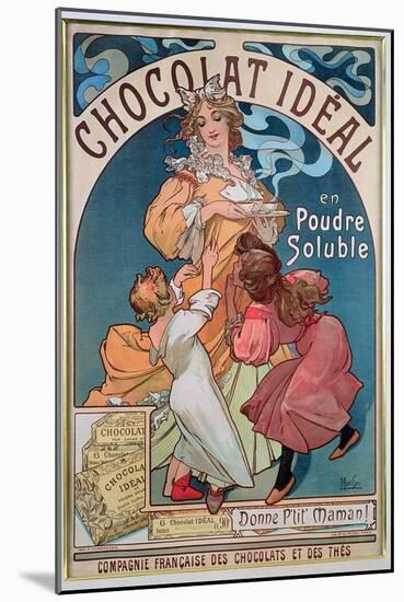 Poster Advertising 'Chocolat Ideal', 1897-Alphonse Mucha-Mounted Giclee Print
