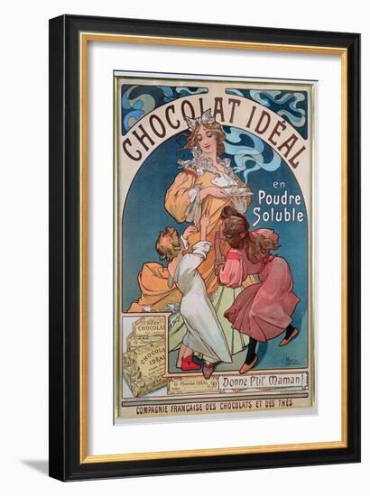 Poster Advertising 'Chocolat Ideal', 1897-Alphonse Mucha-Framed Giclee Print