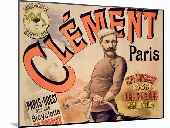 Poster Advertising Clement Bicycles, 1889 (Colour Litho)-French-Mounted Giclee Print