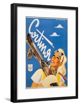 Poster Advertising Cortina d'Ampezzo-Franz Lenhart-Framed Art Print