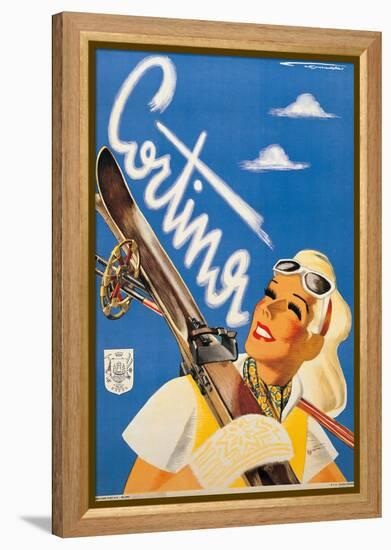 Poster Advertising Cortina DAmpezzo-Franz Lenhart-Framed Premier Image Canvas