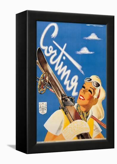 Poster Advertising Cortina DAmpezzo-Franz Lenhart-Framed Premier Image Canvas