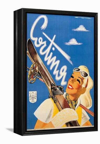 Poster Advertising Cortina DAmpezzo-Franz Lenhart-Framed Premier Image Canvas