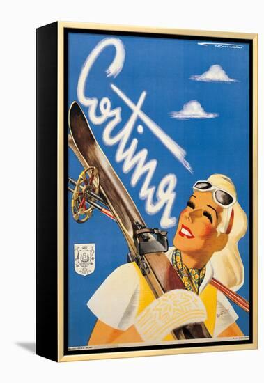 Poster Advertising Cortina DAmpezzo-Franz Lenhart-Framed Premier Image Canvas