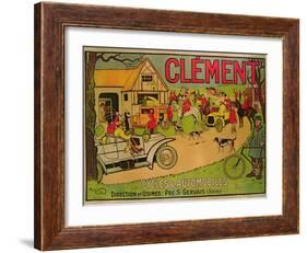 Poster Advertising 'Cycles and Motorcars Clement', Pre Saint-Gervais, 1906-French School-Framed Giclee Print