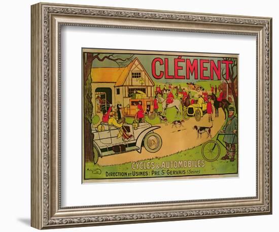 Poster Advertising 'Cycles and Motorcars Clement', Pre Saint-Gervais, 1906-French School-Framed Giclee Print