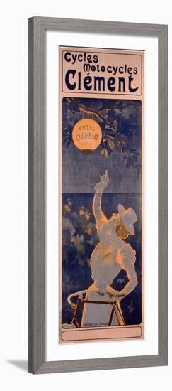 Poster Advertising Cycles Clement, Paris, Printed Bourgerie and Cie., C.1895 (Colour Litho)-Ferdinand Misti-mifliez-Framed Giclee Print