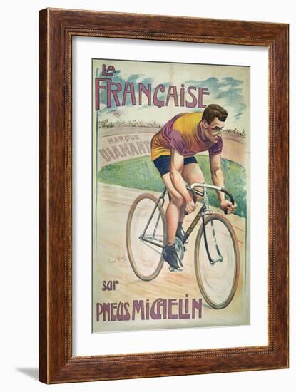 Poster Advertising Cycles 'La Francaise' on 'Michelin' Tyres-Privat Livemont-Framed Giclee Print