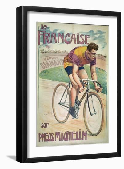 Poster Advertising Cycles 'La Francaise' on 'Michelin' Tyres-Privat Livemont-Framed Giclee Print