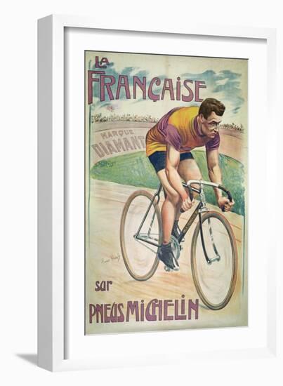 Poster Advertising Cycles 'La Francaise' on 'Michelin' Tyres-Privat Livemont-Framed Giclee Print