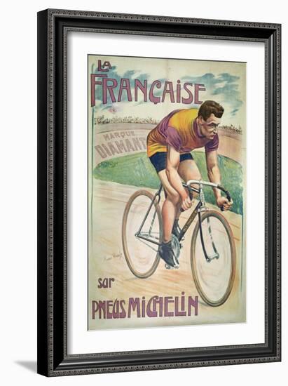 Poster Advertising Cycles 'La Francaise' on 'Michelin' Tyres-Privat Livemont-Framed Giclee Print