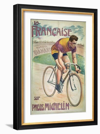 Poster Advertising Cycles 'La Francaise' on 'Michelin' Tyres-Privat Livemont-Framed Giclee Print