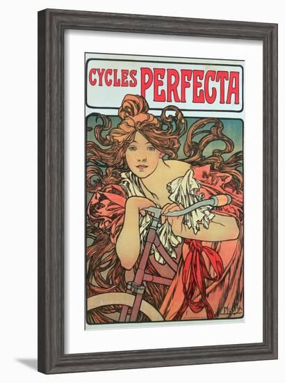 Poster Advertising 'Cycles Perfecta', 1902-Alphonse Mucha-Framed Giclee Print