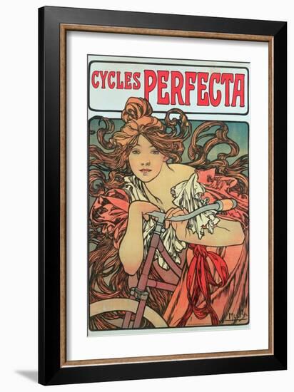 Poster Advertising 'Cycles Perfecta', 1902-Alphonse Mucha-Framed Giclee Print