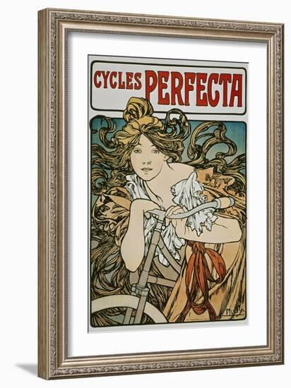 Poster Advertising 'Cycles Perfecta', 1902-Alphonse Mucha-Framed Giclee Print