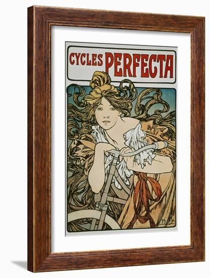 Poster Advertising 'Cycles Perfecta', 1902-Alphonse Mucha-Framed Giclee Print