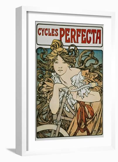 Poster Advertising 'Cycles Perfecta', 1902-Alphonse Mucha-Framed Giclee Print