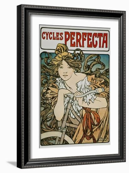 Poster Advertising 'Cycles Perfecta', 1902-Alphonse Mucha-Framed Giclee Print