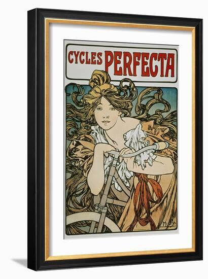 Poster Advertising 'Cycles Perfecta', 1902-Alphonse Mucha-Framed Giclee Print