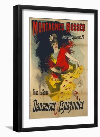 Poster Advertising 'Danseuses Espagnoles' at the Boulevard Des Capucines, Paris-Jules Chéret-Framed Giclee Print