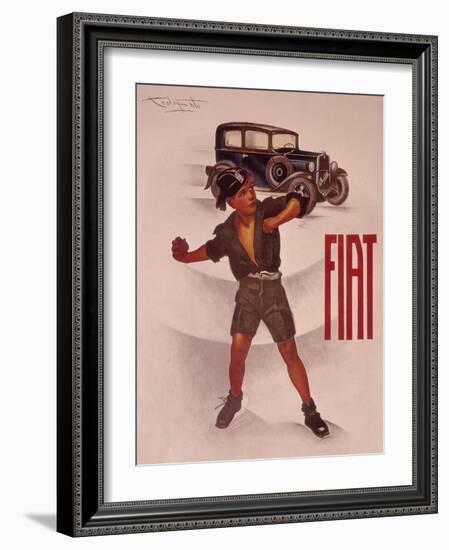 Poster Advertising Fiat Cars, C1930s-null-Framed Giclee Print