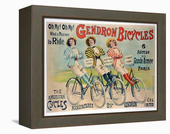 Poster Advertising Gendron Bicycles, Published by Chambrelent, Paris-null-Framed Premier Image Canvas