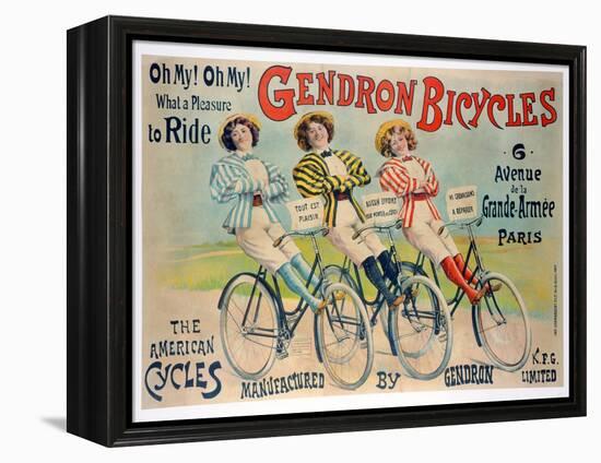 Poster Advertising Gendron Bicycles, Published by Chambrelent, Paris-null-Framed Premier Image Canvas