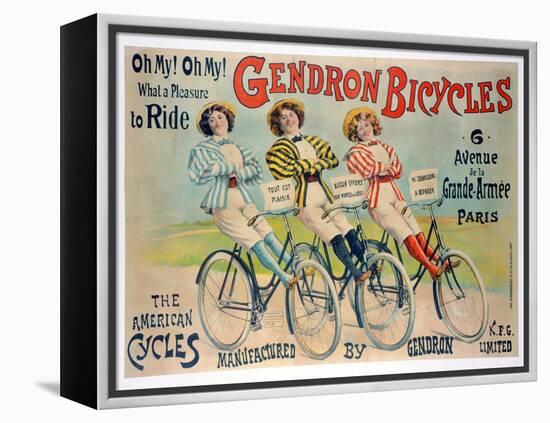 Poster Advertising Gendron Bicycles, Published by Chambrelent, Paris-null-Framed Premier Image Canvas