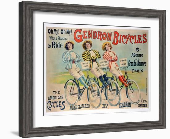 Poster Advertising Gendron Bicycles, Published by Chambrelent, Paris-null-Framed Giclee Print