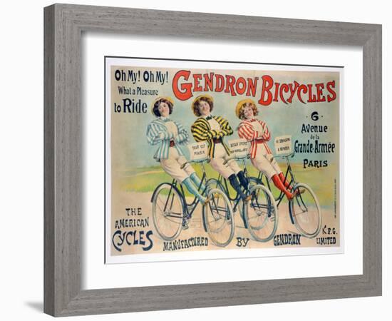 Poster Advertising Gendron Bicycles, Published by Chambrelent, Paris-null-Framed Giclee Print