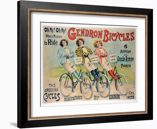 Poster Advertising Gendron Bicycles, Published by Chambrelent, Paris-null-Framed Giclee Print