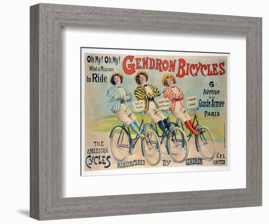 Poster Advertising Gendron Bicycles, Published by Chambrelent, Paris-null-Framed Giclee Print