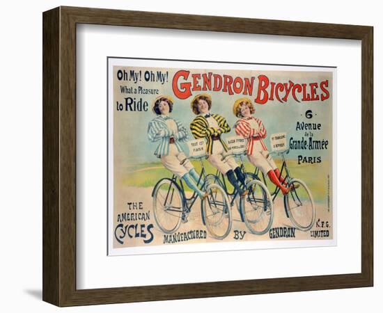 Poster Advertising Gendron Bicycles, Published by Chambrelent, Paris-null-Framed Giclee Print