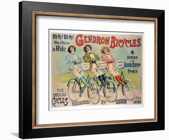 Poster Advertising Gendron Bicycles, Published by Chambrelent, Paris-null-Framed Giclee Print